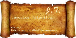 Janovics Titanilla névjegykártya